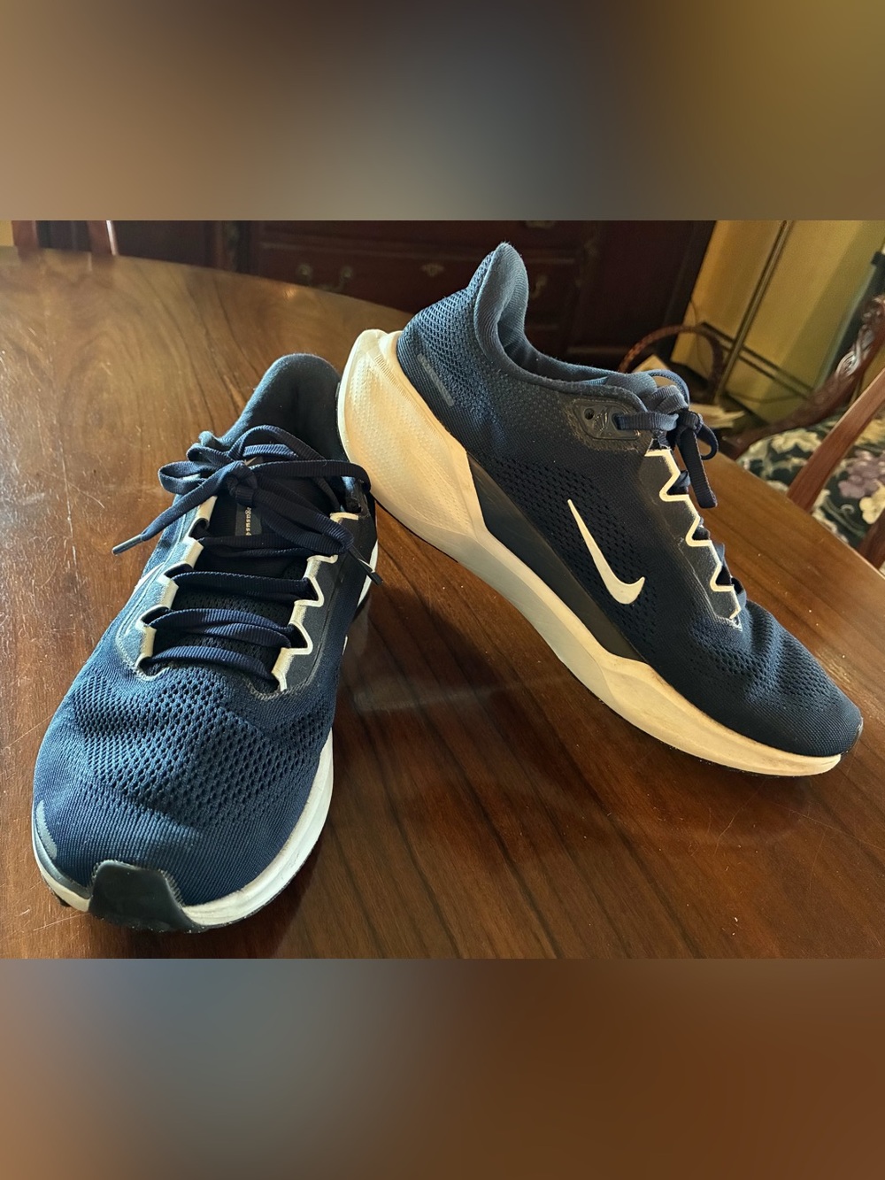 Nike Women’s Navy and White Athletic Sneakers ReactX